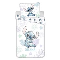 JERRY FABRICS Pamučna dječja posteljina za krevet za jednu osobu 140x200 cm Lilo and Stitch "Ohana White" bijela